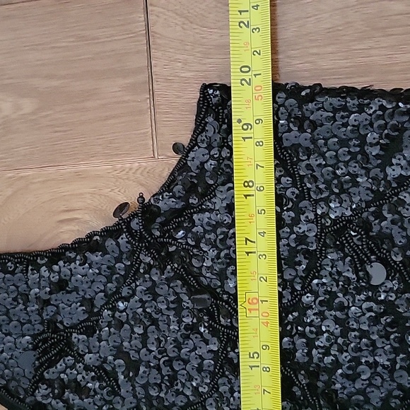 Imperial Imports True Vintage Full Beaded Sequins Zip Back Shell Sleeveless Top - Picture 2 of 7